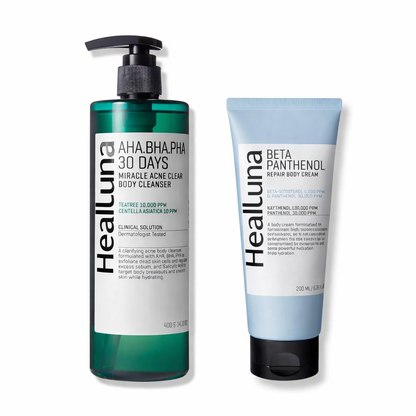HealLuna Korean Body Acne Care Set – Body Cleanser & Body Cream
