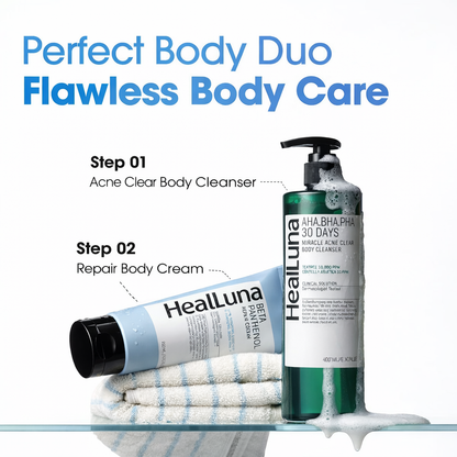 HealLuna Korean Body Acne Care Set – Body Cleanser & Body Cream