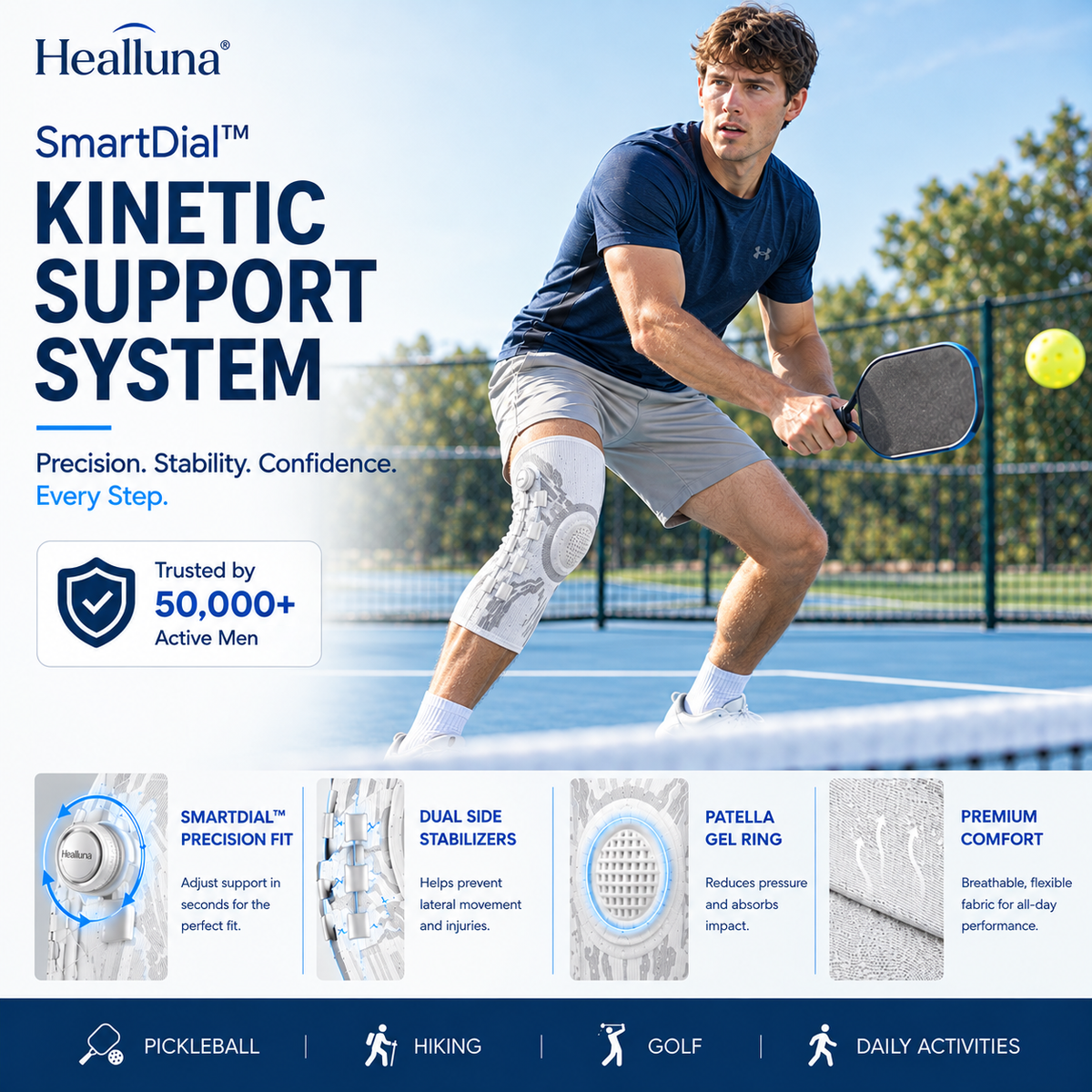 Healluna Kinetic Performance Knee Brace with SmartDial