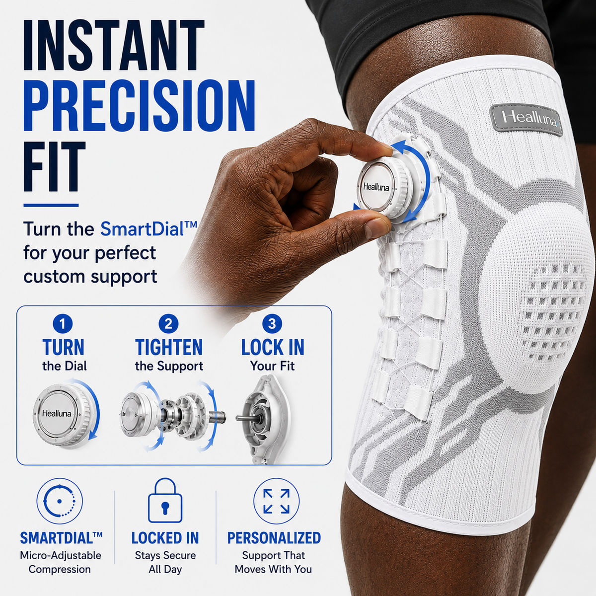 Healluna™ SmartDial Adjustable Knee Brace