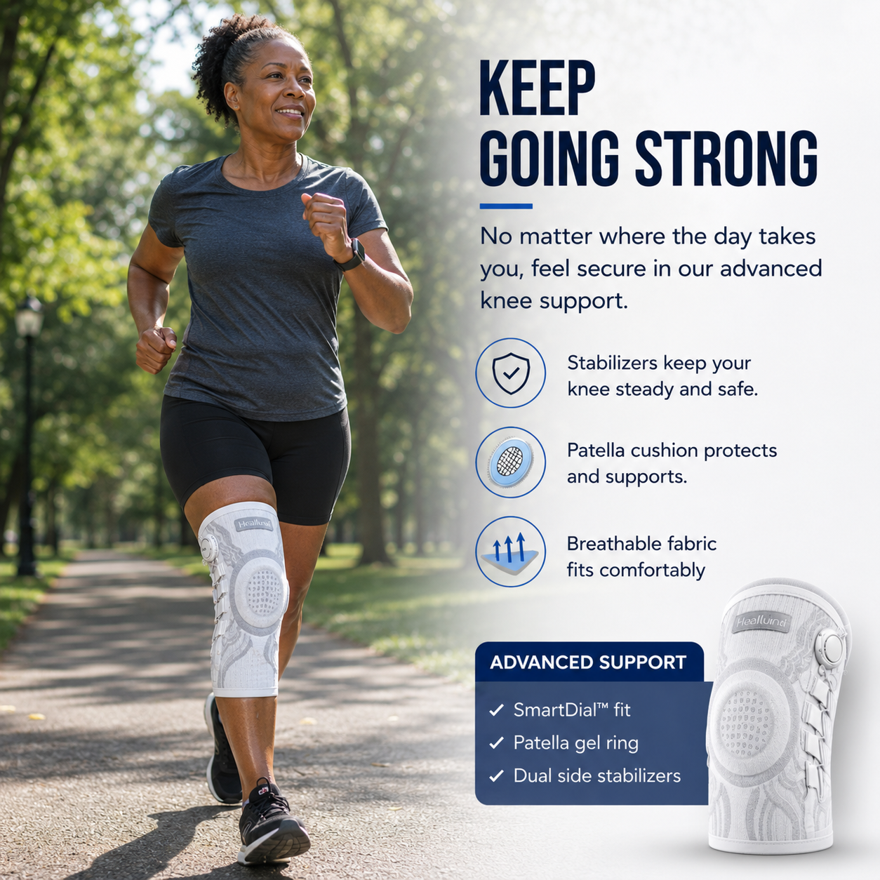 Healluna™ SmartDial Adjustable Knee Brace