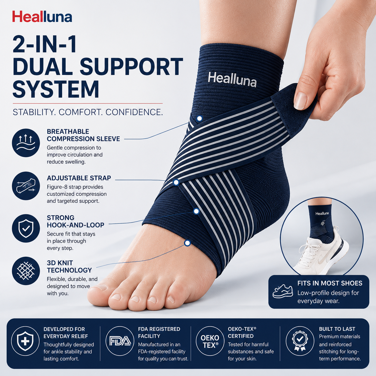 HEALLUNA SmartSupport™ Ankle Brace