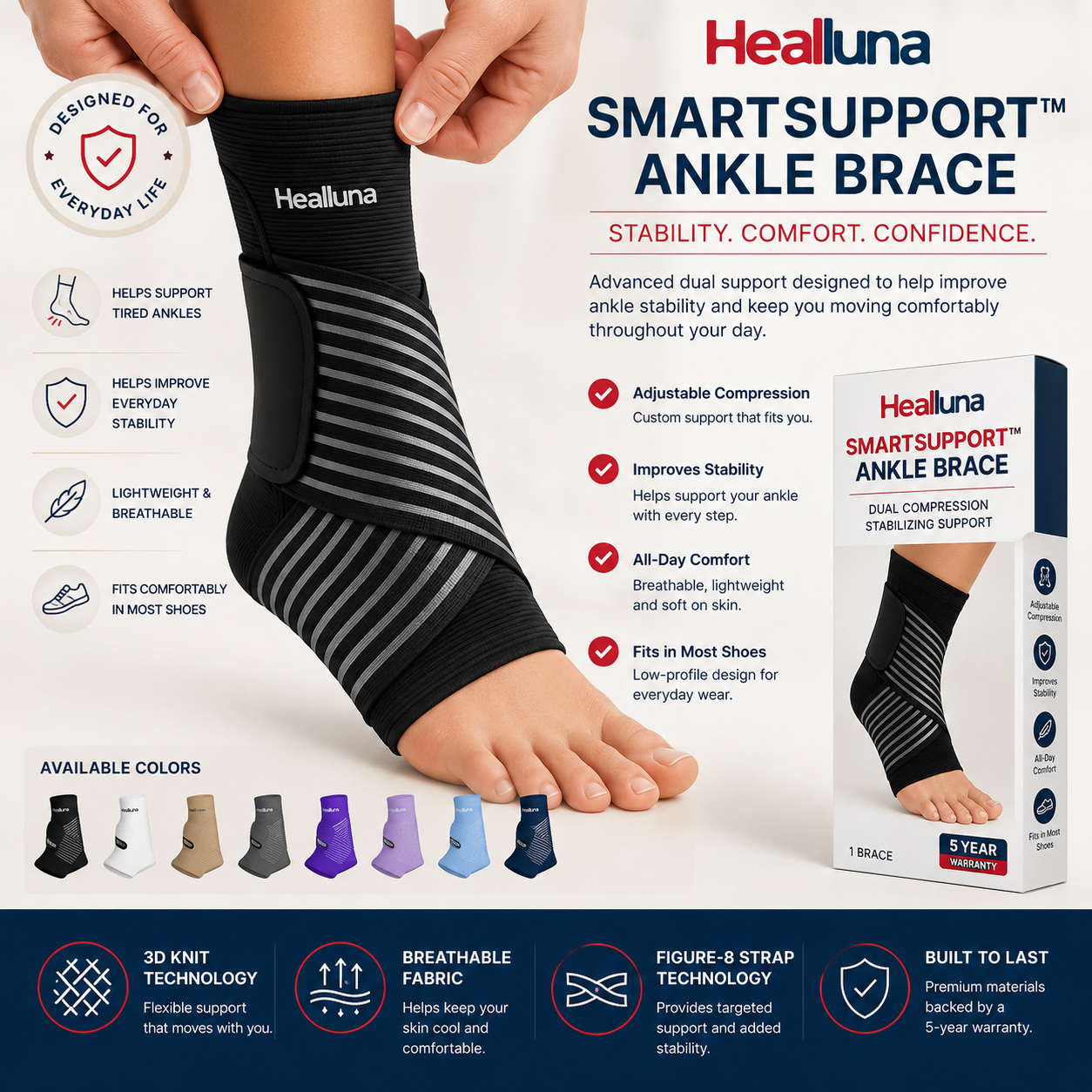 HEALLUNA SmartSupport™ Ankle Brace
